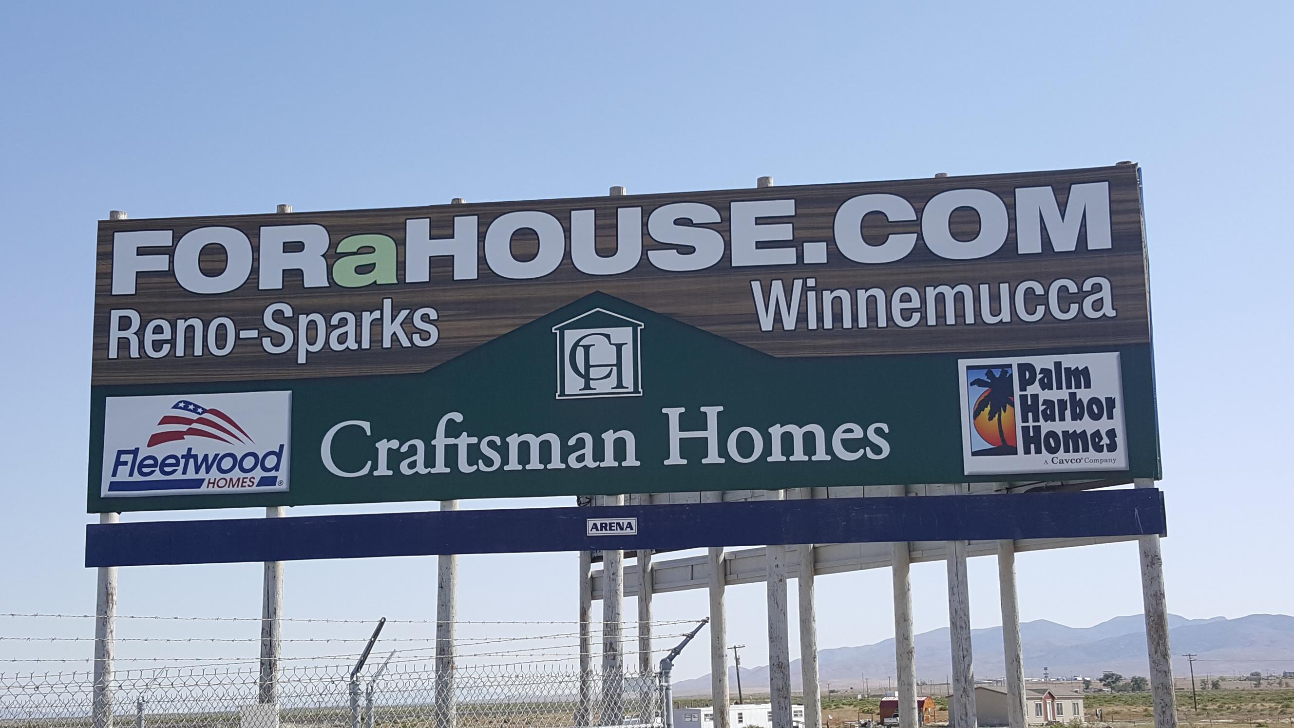 Craftsman Homes Reno Winnemucca Billboard